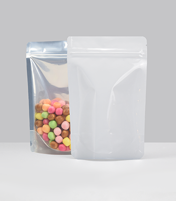 150g 13x21 Gloss White One Side Clear Pouch